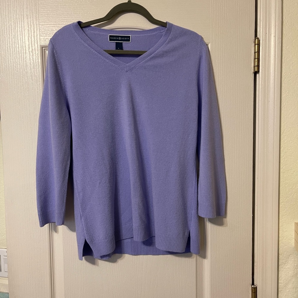 Karen Scott Purple Sweater.  Size Large.
